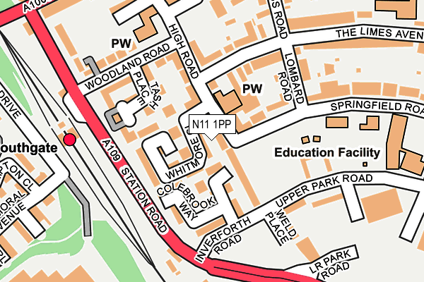 N11 1PP map - OS OpenMap – Local (Ordnance Survey)