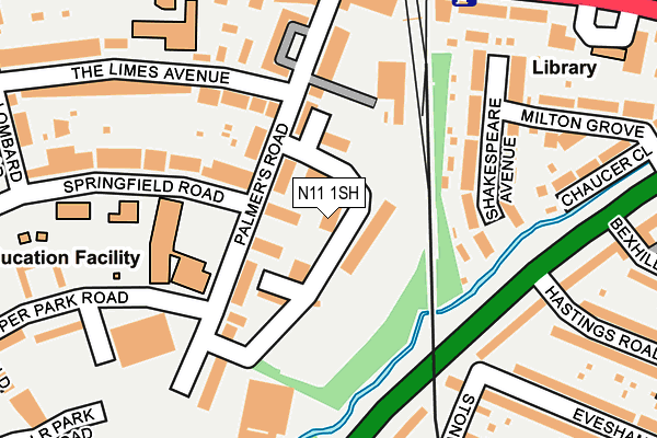 N11 1SH map - OS OpenMap – Local (Ordnance Survey)