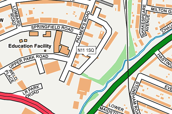 N11 1SQ map - OS OpenMap – Local (Ordnance Survey)