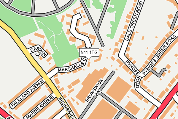 N11 1TG map - OS OpenMap – Local (Ordnance Survey)