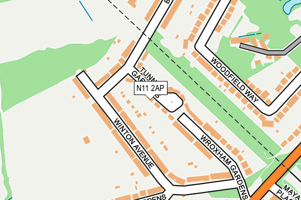 N11 2AP map - OS OpenMap – Local (Ordnance Survey)