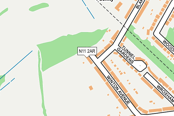 N11 2AR map - OS OpenMap – Local (Ordnance Survey)