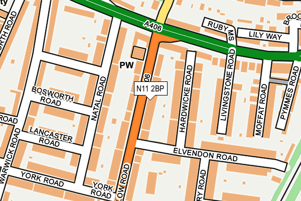 N11 2BP map - OS OpenMap – Local (Ordnance Survey)