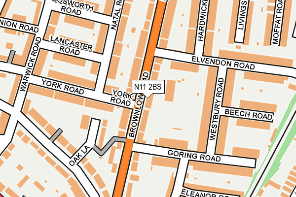 N11 2BS map - OS OpenMap – Local (Ordnance Survey)