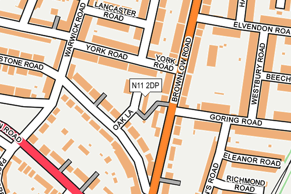 N11 2DP map - OS OpenMap – Local (Ordnance Survey)
