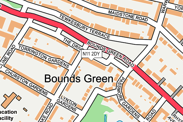 N11 2DY map - OS OpenMap – Local (Ordnance Survey)