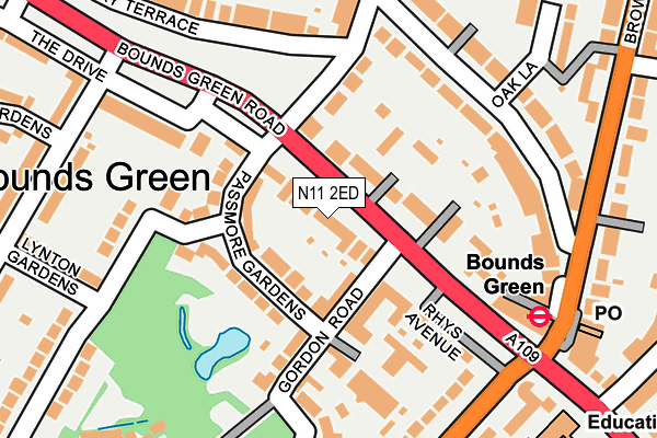 N11 2ED map - OS OpenMap – Local (Ordnance Survey)