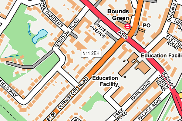 N11 2EH map - OS OpenMap – Local (Ordnance Survey)