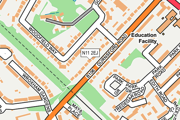 N11 2EJ map - OS OpenMap – Local (Ordnance Survey)