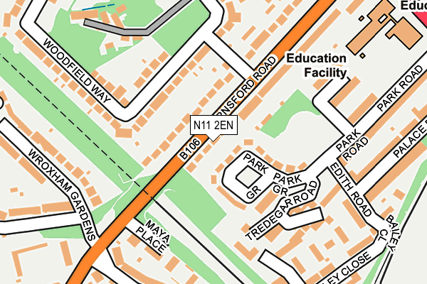 N11 2EN map - OS OpenMap – Local (Ordnance Survey)
