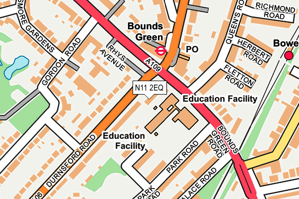 N11 2EQ map - OS OpenMap – Local (Ordnance Survey)