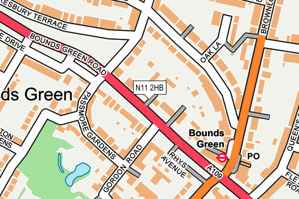 N11 2HB map - OS OpenMap – Local (Ordnance Survey)