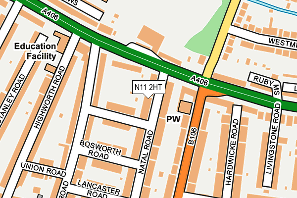 N11 2HT map - OS OpenMap – Local (Ordnance Survey)
