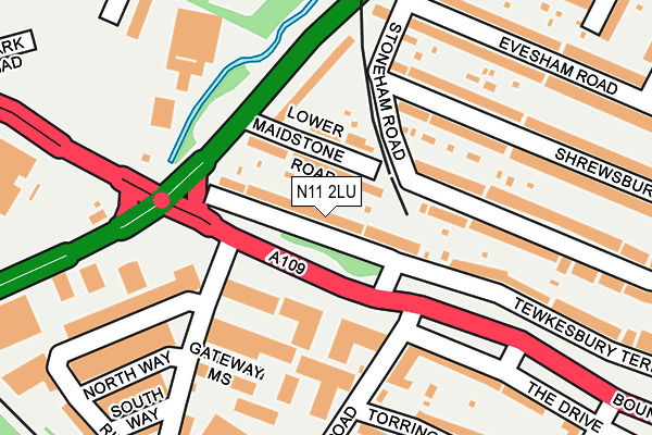 N11 2LU map - OS OpenMap – Local (Ordnance Survey)