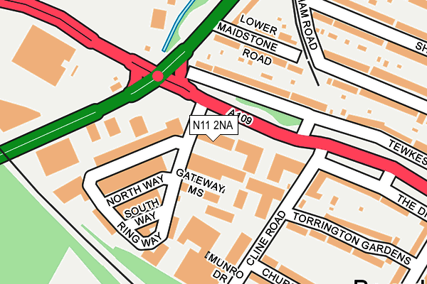 N11 2NA map - OS OpenMap – Local (Ordnance Survey)