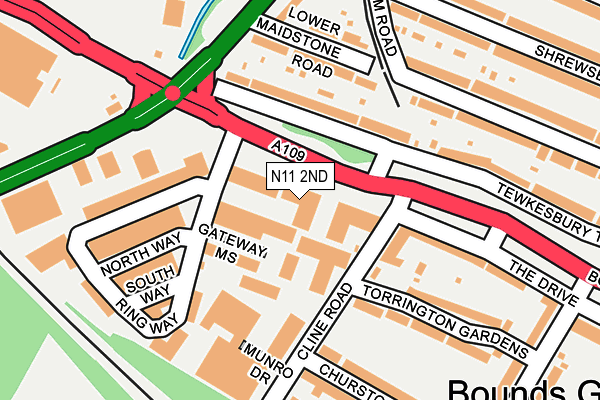 N11 2ND map - OS OpenMap – Local (Ordnance Survey)