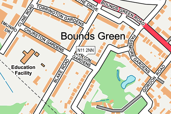 N11 2NN map - OS OpenMap – Local (Ordnance Survey)