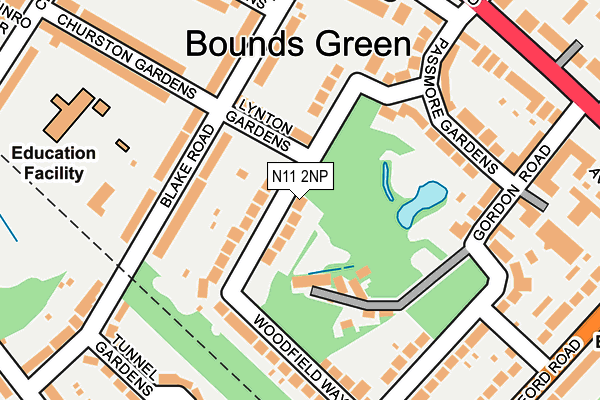 N11 2NP map - OS OpenMap – Local (Ordnance Survey)