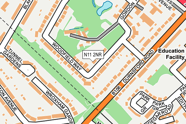 N11 2NR map - OS OpenMap – Local (Ordnance Survey)