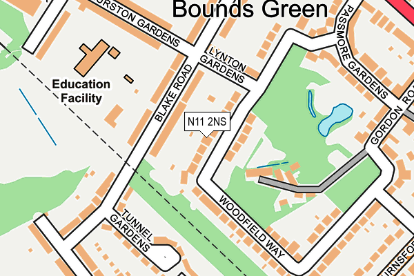 N11 2NS map - OS OpenMap – Local (Ordnance Survey)