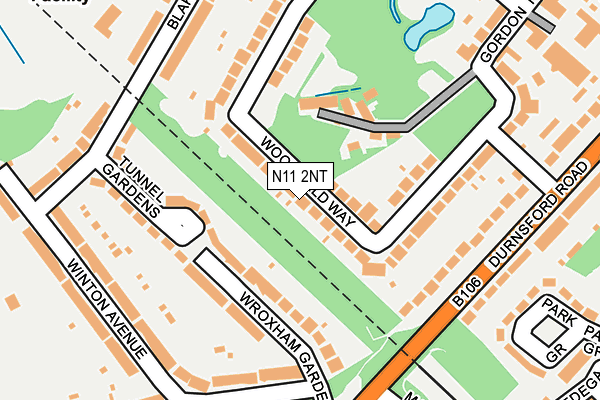 N11 2NT map - OS OpenMap – Local (Ordnance Survey)