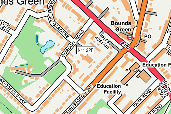 N11 2PF map - OS OpenMap – Local (Ordnance Survey)