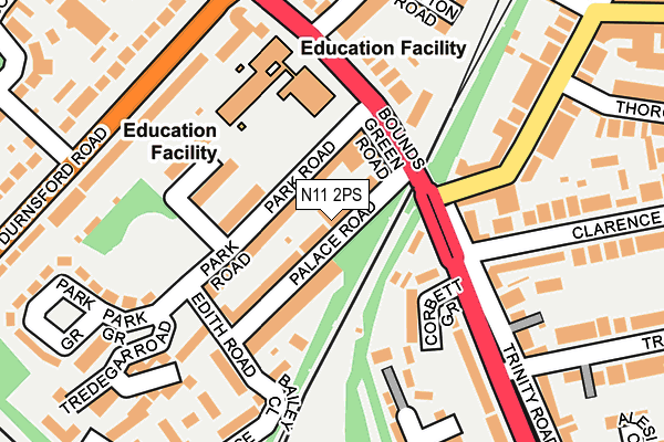 N11 2PS map - OS OpenMap – Local (Ordnance Survey)