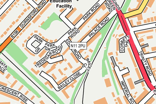 N11 2PU map - OS OpenMap – Local (Ordnance Survey)