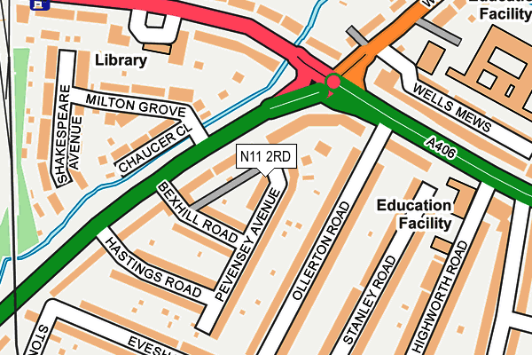 N11 2RD map - OS OpenMap – Local (Ordnance Survey)