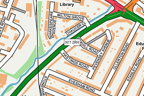 N11 2RH map - OS OpenMap – Local (Ordnance Survey)