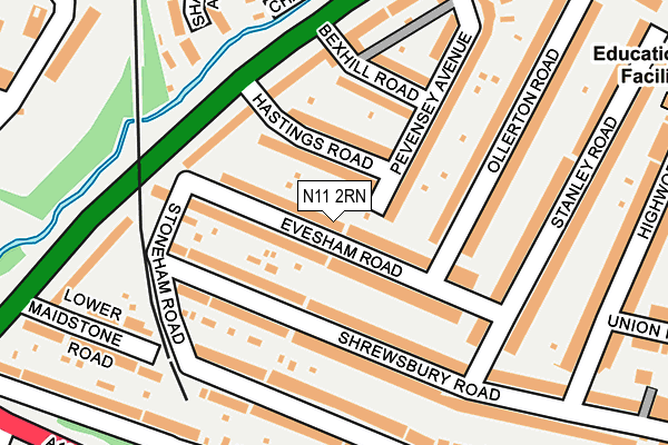 N11 2RN map - OS OpenMap – Local (Ordnance Survey)