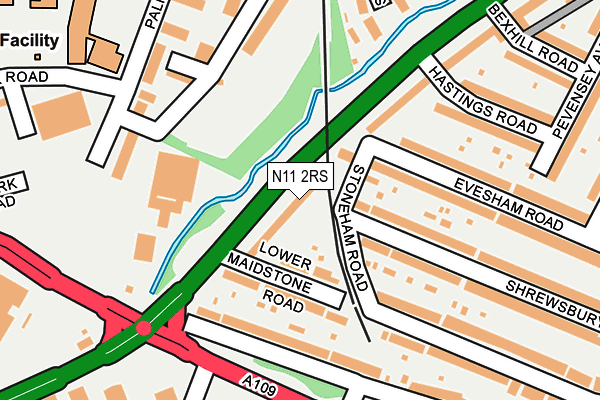 N11 2RS map - OS OpenMap – Local (Ordnance Survey)
