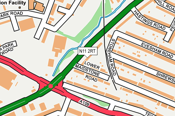 N11 2RT map - OS OpenMap – Local (Ordnance Survey)