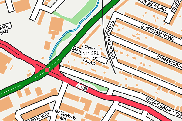 N11 2RU map - OS OpenMap – Local (Ordnance Survey)