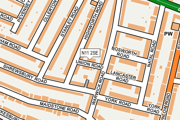 N11 2SE map - OS OpenMap – Local (Ordnance Survey)