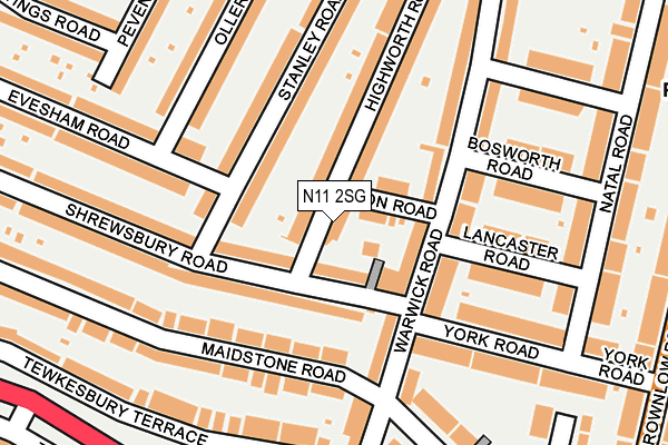 N11 2SG map - OS OpenMap – Local (Ordnance Survey)