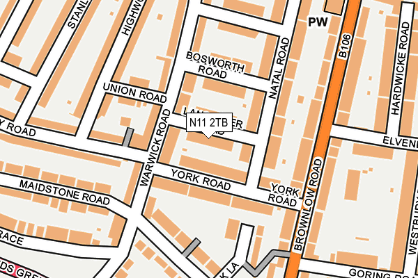 N11 2TB map - OS OpenMap – Local (Ordnance Survey)