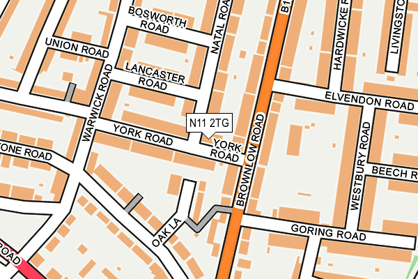 N11 2TG map - OS OpenMap – Local (Ordnance Survey)