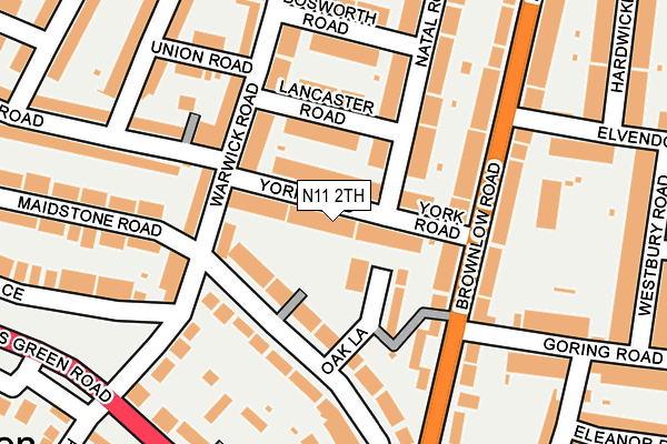 N11 2TH map - OS OpenMap – Local (Ordnance Survey)
