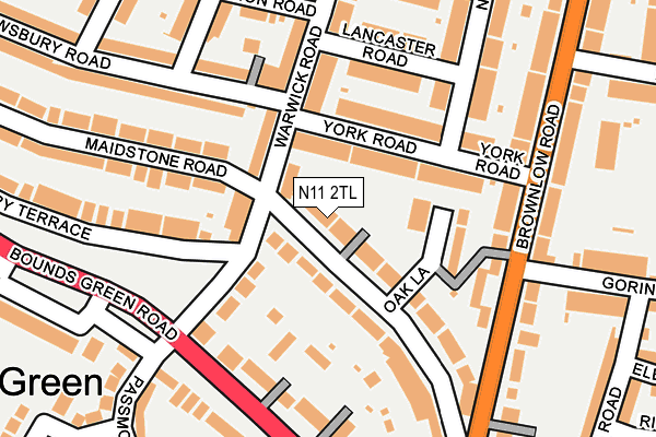 N11 2TL map - OS OpenMap – Local (Ordnance Survey)