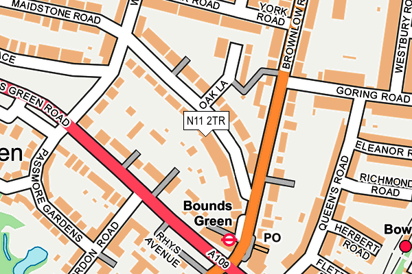 N11 2TR map - OS OpenMap – Local (Ordnance Survey)
