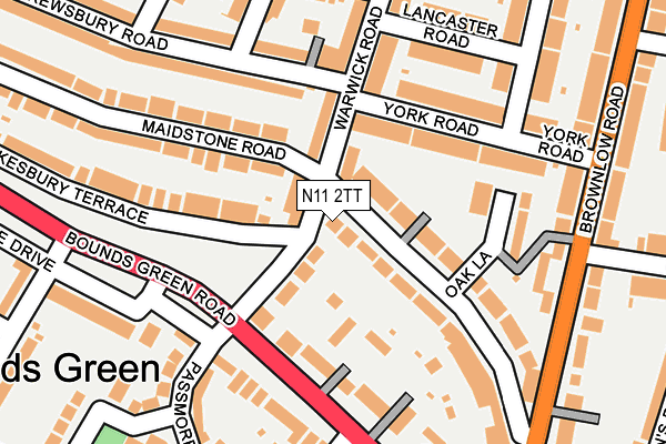 N11 2TT map - OS OpenMap – Local (Ordnance Survey)