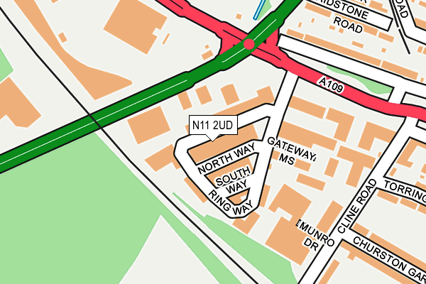 N11 2UD map - OS OpenMap – Local (Ordnance Survey)
