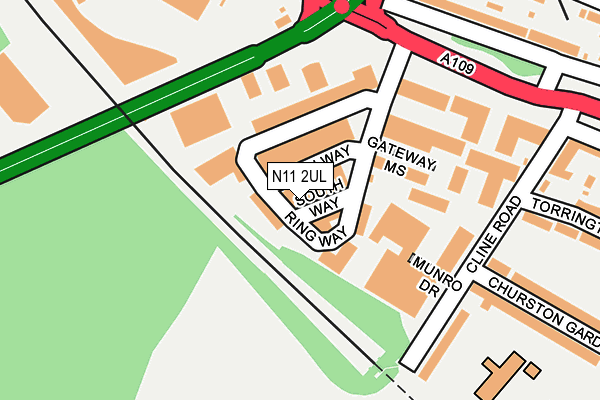 N11 2UL map - OS OpenMap – Local (Ordnance Survey)