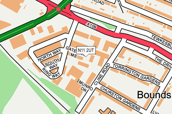N11 2UT map - OS OpenMap – Local (Ordnance Survey)