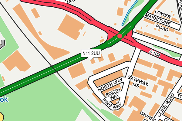 N11 2UU map - OS OpenMap – Local (Ordnance Survey)