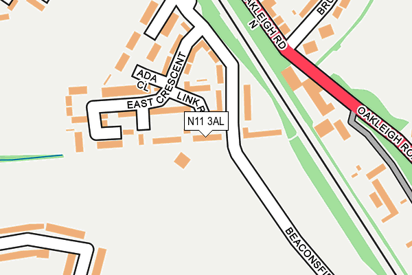 N11 3AL map - OS OpenMap – Local (Ordnance Survey)