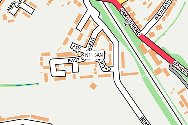 N11 3AN map - OS OpenMap – Local (Ordnance Survey)