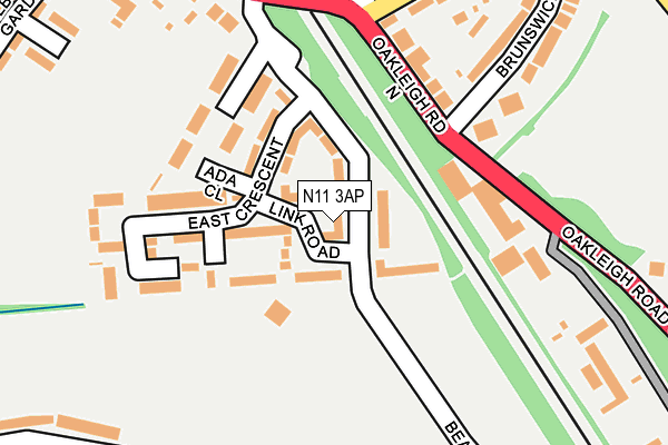 N11 3AP map - OS OpenMap – Local (Ordnance Survey)
