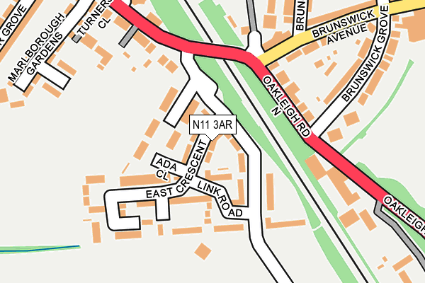 N11 3AR map - OS OpenMap – Local (Ordnance Survey)